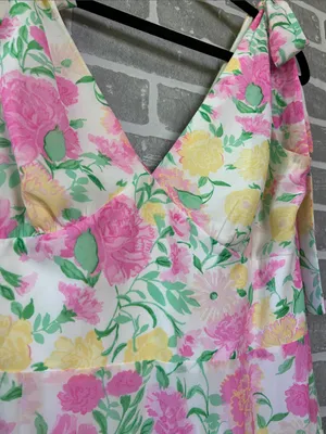 WAYF Floral Tiered Midi Dress XL Garden Party Wedding Guest Ruffle Dress thumbnail 5