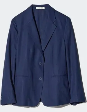 Uniqlo x Comptoir des Cotonniers Navy Linen Blend Blazer Jacket XS thumbnail 1