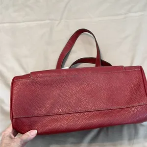 NWT First Issue red pebbled faux leather bag 1 inside & outside pocket zip close thumbnail 7