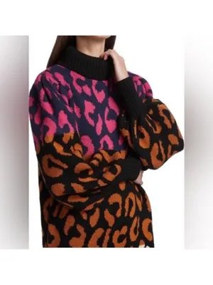 FARM Rio Mixed Leopard Sweater Dress thumbnail 3