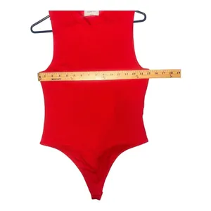 Aritzia Babaton Red Countour Ribbed Muscle Bodysuit, Large‎ thumbnail 4