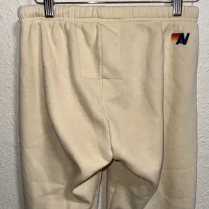 Aviator Nation Haight Ashbury Sweatpants Cream Rainbow Logo‎ Relaxed Joggers M thumbnail 6