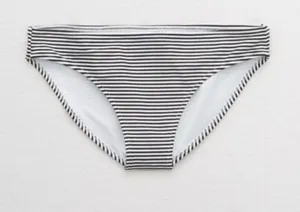 NWT Aerie Black and White Striped Bikini Bottom - Size: Small thumbnail 1