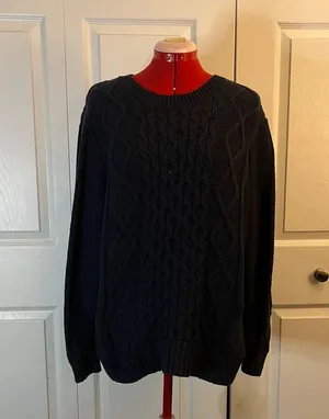 Gap Chunky Cable Knit Sweater Navy XXL thumbnail 1