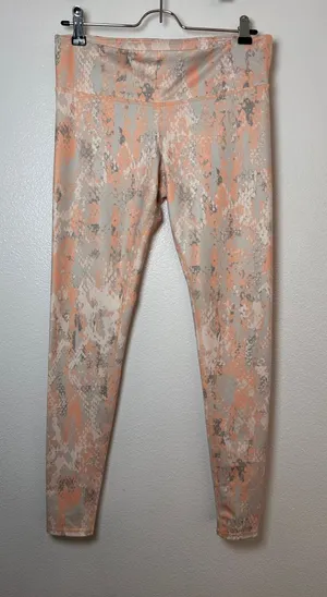 ALO Yoga Tropical Peach Pink Gray airbrush Python Snake Print Leggings thumbnail 1