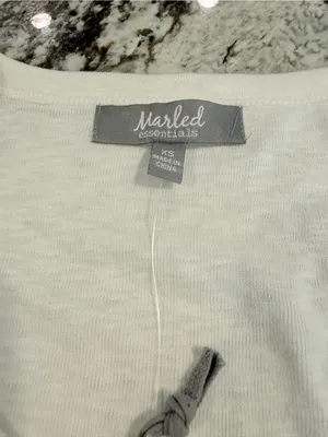 NWT Marled Essentials Ivory Fitted Tank Top XS Cotton Modal Flawed thumbnail 5