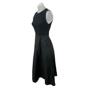Zara Black Sleeveless Ribbed Knit Tank Fit & Flare A Line Midi Dress Size S thumbnail 3