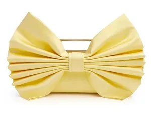 Nwt Alice + Olivia Semira Bow Clutch Bag Butter Yellow thumbnail 1