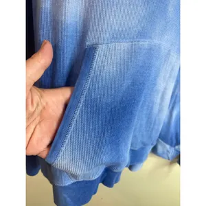 Lauren Active Ralph Lauren Waffle Knit V-Neck Hoodie Blue Tie Dye Sweatshirt XL thumbnail 2