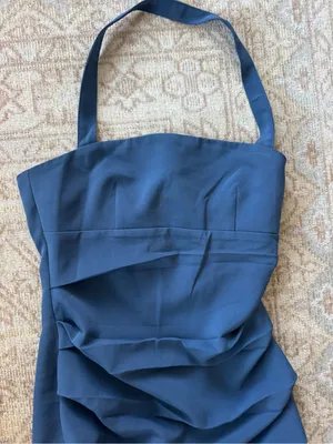 Revolve Lioness Navy Halter Ruched Maxi Dress thumbnail 3