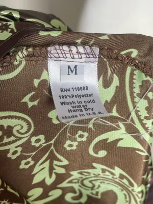 Brown & Light Green Paisley Slip Dress Size M thumbnail 5