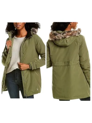 Spyder Coat Women Medium Sage Green Hooded Insulated Explorer Parka Outdoor‎ thumbnail 2