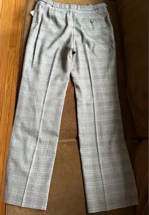 Alfani Gray & Purple Straight Leg Glen Plaid Dress Pants Slacks SZ 8 Great Cond thumbnail 1