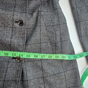 Calvin Klein‎ Womens Grey Glen Plaid Double Breasted Belted Trench Coat Size 10 thumbnail 10
