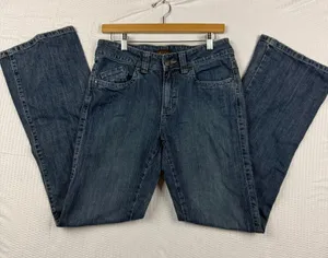 VTG Y2K Women's Lee Jeans Size 10L Dark Wash Stretch Denim Bootcut Long thumbnail 1