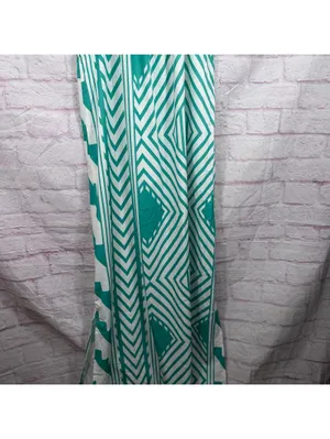 Green and White Geometric Maxi Dress XL thumbnail 3