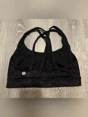 Lululemon Energy Bra Women’s Size 4 Black Purple Activewear Athletic Atheleisure thumbnail 5