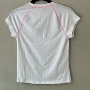 SKIMS NEW VINTAGE RAGLAN T-SHIRT SNOW (WHITE) PiNK Trim WOMENS 4X thumbnail 2