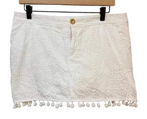 Lilly Pulitzer Lorelie‎ Skort Resort White Size 8 Lace PomPoms thumbnail 1