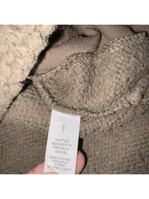 Aerie Tan Sherpa Pullover Snap Button Sweatshirt Small thumbnail 6