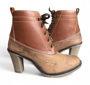 Johnston & Murphy Women's Two-Tone Brown Lace-Up Ankle Boots Size 6.5 M thumbnail 1