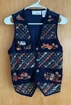 VTG Casey & Max Waistcoat Vest Womens Small Navy Fall Cardigan Style‎ India thumbnail 1
