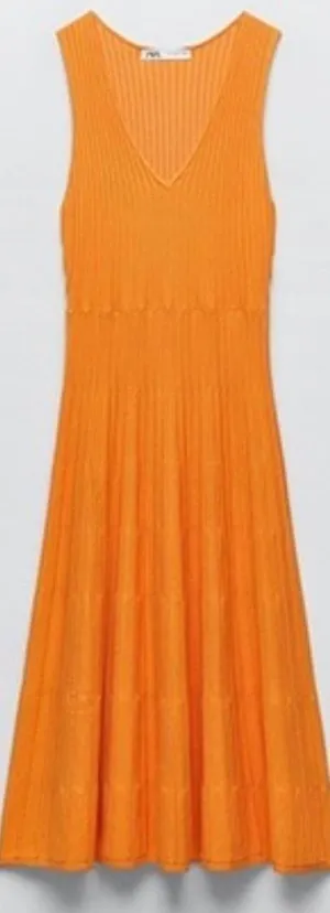 Zara Orange Midi Dress thumbnail 2
