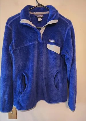 PATAGONIA Re-Tool Snap-T Blue Fleece pullover Jacket Sz Small Women’s thumbnail 1