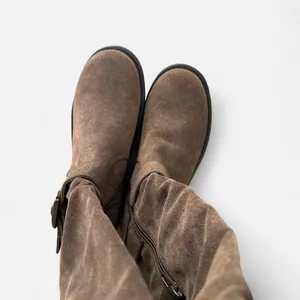 Brown suede like Slouchy y2k style Knee High Boots – Y2K Indie Cowgirl rave 6.5 thumbnail 4