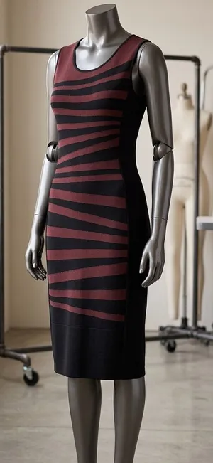 Striped Bodycon Midi Dress Large by INC thumbnail 1