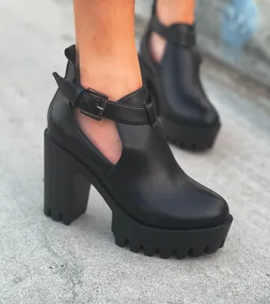 Black Lug Sole Bootie Size 5.5 thumbnail 1