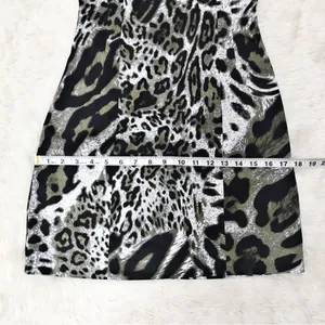 JAY GODFREY Leopard Print Satin Mini Dress‎ Sleeveless Black White Size 0 New thumbnail 12