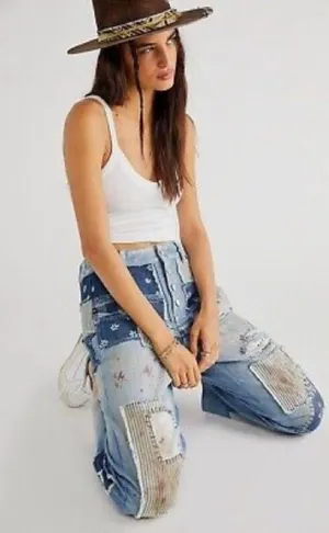 Free People Azalea Patchwork Jeans thumbnail 4