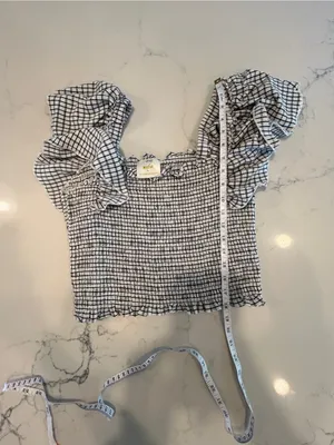 Anthropologie Maeve Crinkle Gingham Smocked Top thumbnail 4