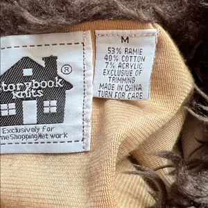 Storybook Knits Mixed Animal Print Brown Cardigan Medium Faux Fur thumbnail 6