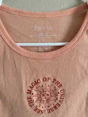 Zoe + Liv Peach Universe Tank Crop Top thumbnail 3