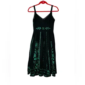 Vintage Sue Wong Linen Midi Dress Beaded Embroidery Summer Party Vacation thumbnail 15