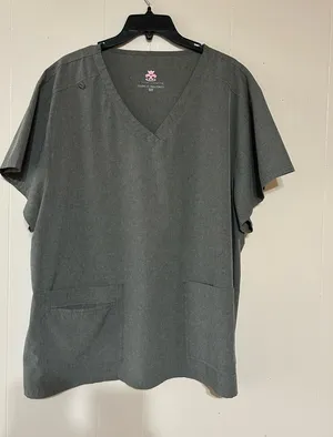 Natural Uniform Grey Scrub Set Gray Size 3X thumbnail 1