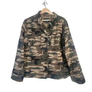 Anthropologie‎ Sanctuary Jacket Womens XL Tan Camo Army Utility Shacket Military thumbnail 1
