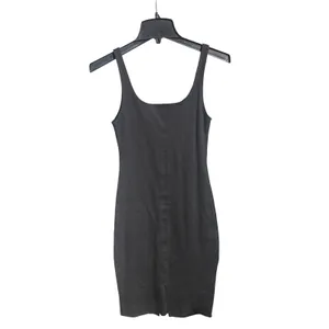 Halara 20Y‎ NWT Black Bodycon Midi Dress Scoop Neck Sleeveless Back Slit Medium thumbnail 2