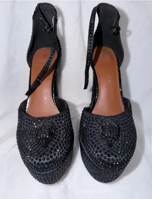 Kurt Geiger Black Crystal-Embellished Platform Slingbacks thumbnail 1