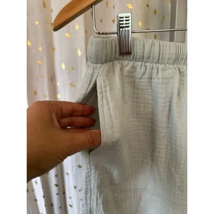 Lillusory 100% Cotton Gauze Strapless Peplum Bandeau Top Wide Leg Pants Set S thumbnail 8