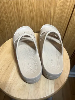 CROCS Kids Beige Slide Sandals thumbnail 3