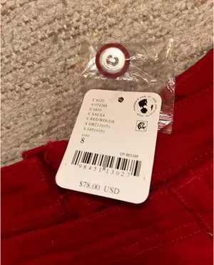 Red free people mini skirt thumbnail 2