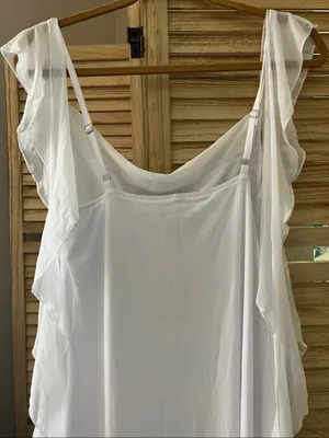 Pretty Garden White Ruffled Sleeveless Maxi Dress Large NWT thumbnail 14