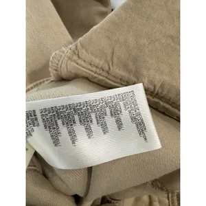 Maeve High Rise Wide Leg Khaki Tan Pants Raw Hem‎ Stretch Cotton Tencel 26 thumbnail 5