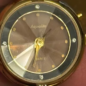 Vintage Aqualite leather watch Gold thumbnail 6
