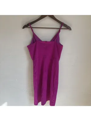 She + Sky Womens Small Magenta Purple Twist Front Cami Dress Tulip Hem Cocktail thumbnail 5