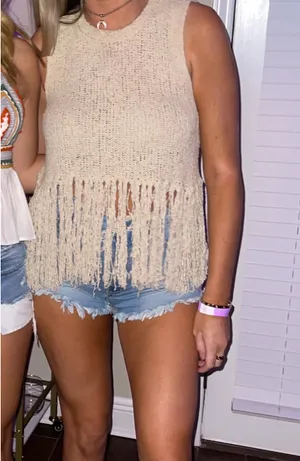 Fringe top Tan Size M thumbnail 1