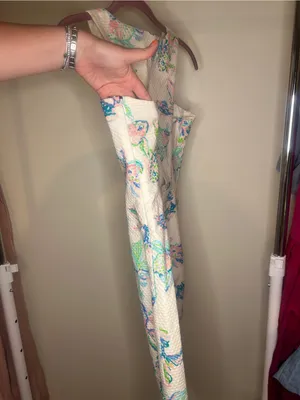 Lilly Pulitzer Cecily Dress Size 00White Mini Dress with Blue Green Floral Print thumbnail 7